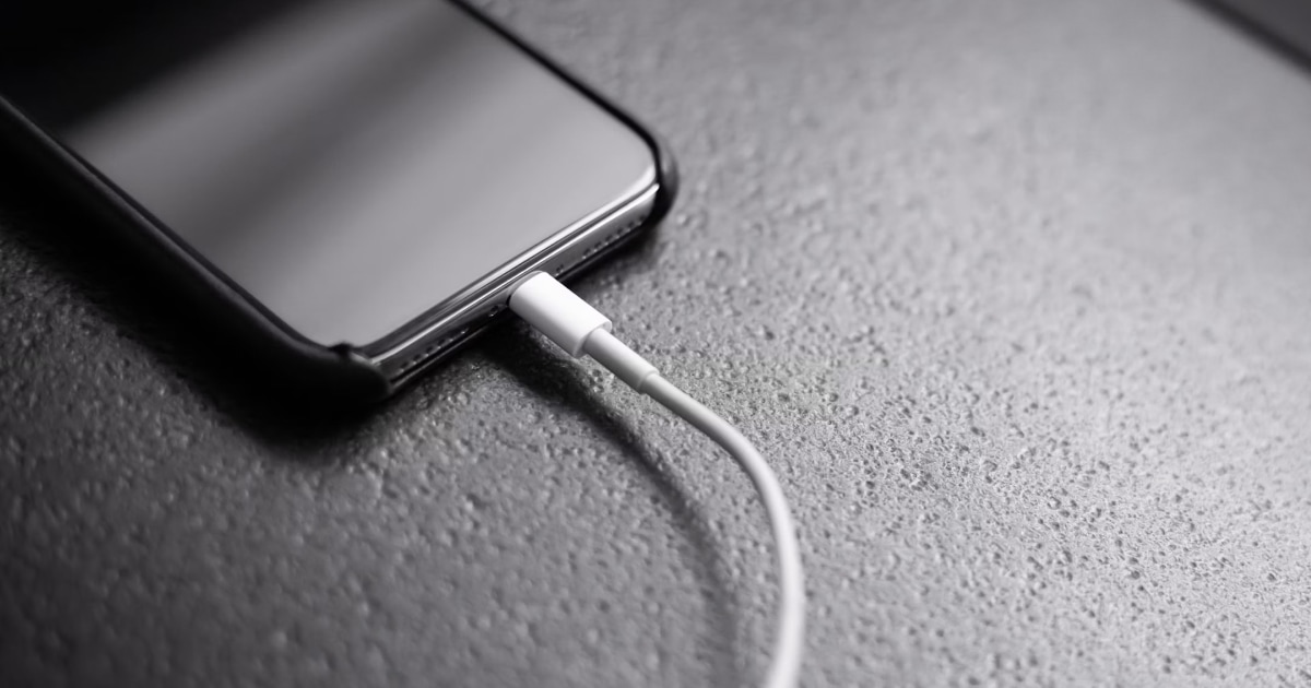 iPhone charging with a charger-disconnect alarm for added security